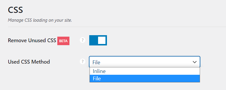 remove unused css inline vs. file
